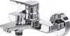 A chrome-plated bathtub faucet mounted on a white background. Produktbild-Vorschau