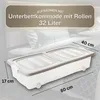 Flache Unterbettbox 4er Set mit Rollen, Deckel, Produktbild-Vorschau 2