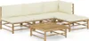 vidaXL 5-tlg. Garten-Lounge-Set mit Cremeweißen Kissen Produktbild-Vorschau 8