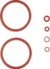 A set of red O-rings on a white background. Produktbild-Vorschau