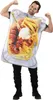 Ein Mann trägt ein Currywurst-Kostüm mit Pommes und Mayo-Aufdruck und posiert lachend mit beiden Armen angewinkelt. Produktbild-Vorschau