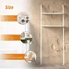 Toilettenregal Waschmaschinenregal Badregal Holz,Regal Weiß Produktbild-Vorschau 4