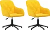 Two yellow velvet swivel chairs are shown against a white background. Náhled obrázku produktu