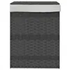 vidaXL Koš na prádlo s víkem Grey 46x33x60 cm Poly ratan Náhled obrázku produktu 3