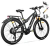 A full-shot image of an electric bicycle against a white background. The bicycle is angled slightly towards the viewer, showcasing its frame, wheels, handlebars, and accessories. Produktbild-Vorschau