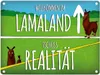 Metallschild mit Lama Motiv und Spruch: Willkommen im Produktbild-Vorschau 1