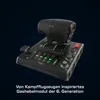 A 3D render of a flight simulator throttle quadrant on a dark background. Produktbild-Vorschau