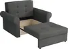 A dark gray sofa bed with an open storage compartment and an extended ottoman, shown against a white background. Náhled obrázku produktu