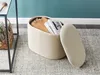 BELIANI Pouf Hellbeige Samtstoff Plissiert Oval mit Produktbild-Vorschau 4