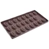 A brown silicone mold for baking coffee bean-shaped chocolates or candies. Anteprima dell’immagine prodotto