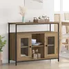 vidaXL Dressoir Artisan-Eikenhout, 100 x 35 x 80 cm, Productafbeelding-voorbeeld 1