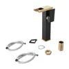 A bathroom faucet and its accessories are laid out on a white background. Podgląd zdjęcia produktu
