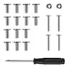 A collection of screws, nuts, and a screwdriver on a white background. Produktbild-Vorschau