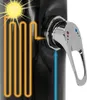 Diagram showing how a solar shower heats water using the sun. Produktbild-Vorschau