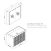 Technical drawings and product name of a bathroom cabinet and vanity set. Produktbild-Vorschau