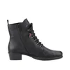 A black leather boot is shown against a white background. Voir les images du produit