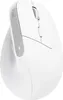 A white ergonomic mouse is shown from a side angle against a white background. Produktbild-Vorschau