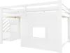okwish vyvýšená postel 140x200, dřevěný rám se schodištěm s Náhled obrázku produktu 8