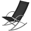 A black rocking chair with a gray frame, shown against a white background. Podgląd zdjęcia produktu