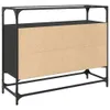 vidaXL Sideboard mit Glasplatte Schwarz 98x35x81 cm Produktbild-Vorschau 6