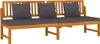 vidaXL Lehátko s šedými polštáři 200x60x75 cm Masivní dřevo Náhled obrázku produktu 3