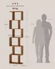 A diagram showing the dimensions of a bookshelf with two human silhouettes for scale. Produktbild-Vorschau