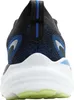 The back view of a black and blue athletic shoe with a white sole. Produktbild-Vorschau