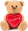 A teddy bear holding a red heart with the words "So sorry" on it. Podgląd zdjęcia produktu