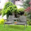 Outsunny tuinstoel met tafel, tuinmeubilair met parasolgat, Productafbeelding-voorbeeld 2