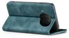 A teal flip case for a smartphone, shown from a side-angle with the cover open. Produktbild-Vorschau