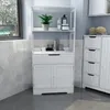 Mondeer Armoire haute de salle de bain avec tiroir 60 x 30 Voir les images du produit 16