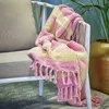 Bloomingville Decke ISNEL Pink Gelb Gestreift 160x130 cm Produktbild-Vorschau 2