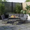 home24 Loungegruppe - 5-teilig - Stahl / Webstoff - Grau Produktbild-Vorschau 3