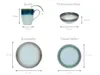 Diagram showing dimensions of various tableware items. Náhľad obrázku produktu