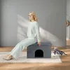 Relaxdays Cuccia per gatti con cuscino, sgabello Anteprima dell’immagine prodotto 2