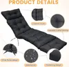 (Noir) Coussin pour chaise longue 180x50x10cm, Coussin pour Voir les images du produit 5