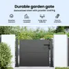 vidaXL Brama ogrodowa Czarna 110 x 105 cm Stal malowana Podgląd zdjęcia produktu 5