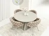 Designerskie krzesło do jadalni NAHIDA - beż/szary Podgląd zdjęcia produktu 6