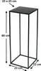A black metal plant stand with dimensions indicated. Náhled obrázku produktu