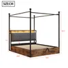 Łóżko dwuosobowe Merax 140x190 cm z hydraulicznym schowkiem Podgląd zdjęcia produktu 10