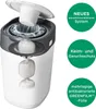 A cutaway view of a diaper pail showing the internal mechanism and how diapers are wrapped and stored. Produktbild-Vorschau