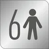 A graphic icon showing the number 6 and a stick figure. Produktbild-Vorschau