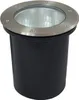 A ground light fixture with a stainless steel rim and a black cylindrical base. Podgląd zdjęcia produktu
