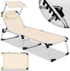 tillvex® Chaise longue avec toit et coussin Beige - Basic Voir les images du produit 1