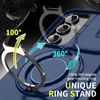 Close-up of a blue phone case with a rotating ring stand feature, highlighting its 100 and 360-degree rotation capabilities. Náhled obrázku produktu