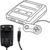 A black power adapter and a game controller are shown next to a line drawing of a game console. Anteprima dell’immagine prodotto