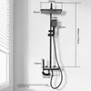Schwarzes Duschsystem mit Regendusche, 4 Wasserfunktionen, Produktbild-Vorschau 8