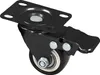 A black caster wheel with a brake, shown from a diagonal angle against a white background. Anteprima dell’immagine prodotto