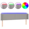 LED Kopfteil Hellgrau 183x16x78/88 cm Stoff Produktbild-Vorschau 1