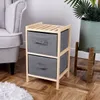 Grauer Holzschrank mit zwei Schubladen 46 cm Produktbild-Vorschau 2